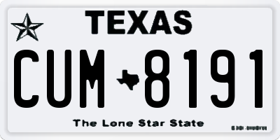 TX license plate CUM8191