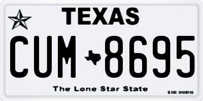 TX license plate CUM8695