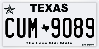 TX license plate CUM9089