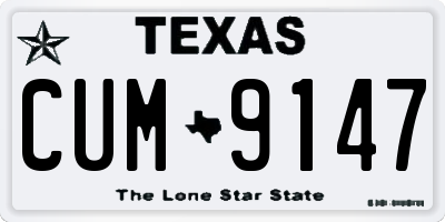 TX license plate CUM9147