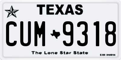 TX license plate CUM9318
