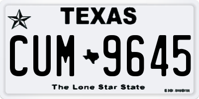 TX license plate CUM9645
