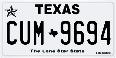 TX license plate CUM9694