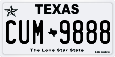 TX license plate CUM9888