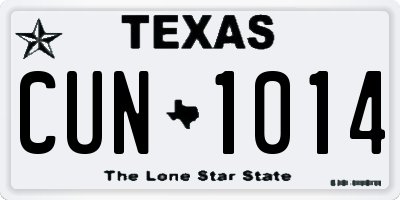 TX license plate CUN1014