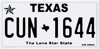 TX license plate CUN1644
