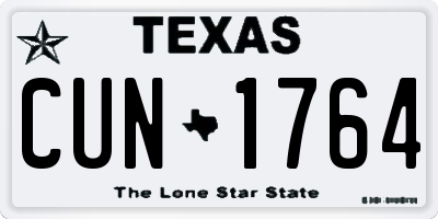 TX license plate CUN1764