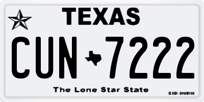 TX license plate CUN7222