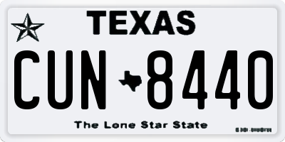 TX license plate CUN8440
