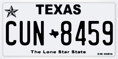 TX license plate CUN8459