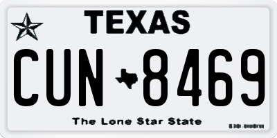 TX license plate CUN8469