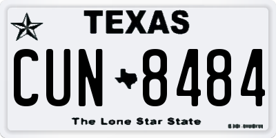 TX license plate CUN8484