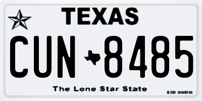 TX license plate CUN8485