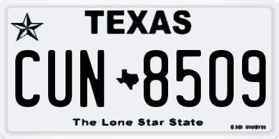 TX license plate CUN8509