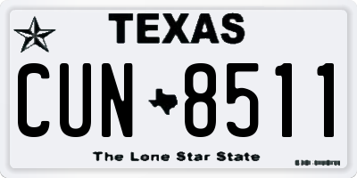 TX license plate CUN8511