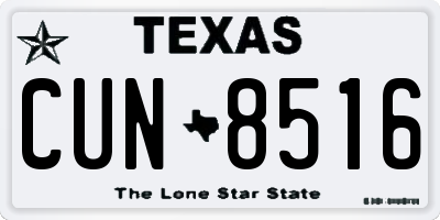 TX license plate CUN8516