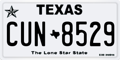 TX license plate CUN8529