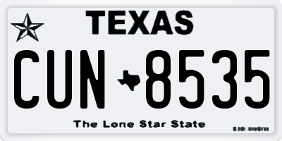 TX license plate CUN8535