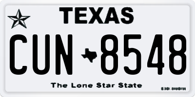 TX license plate CUN8548