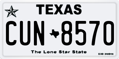 TX license plate CUN8570