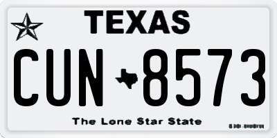 TX license plate CUN8573