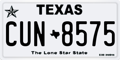 TX license plate CUN8575