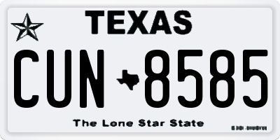 TX license plate CUN8585