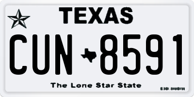 TX license plate CUN8591