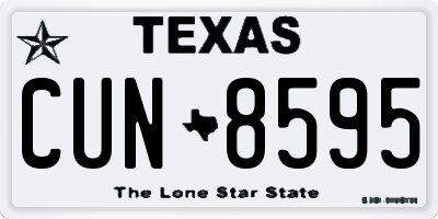 TX license plate CUN8595