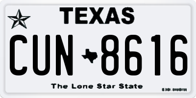 TX license plate CUN8616