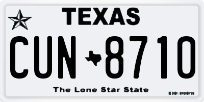 TX license plate CUN8710