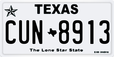TX license plate CUN8913