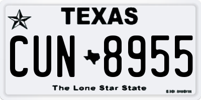 TX license plate CUN8955