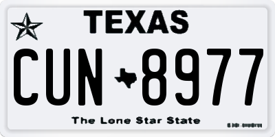 TX license plate CUN8977