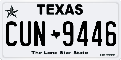 TX license plate CUN9446