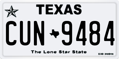 TX license plate CUN9484