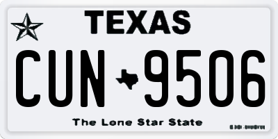 TX license plate CUN9506