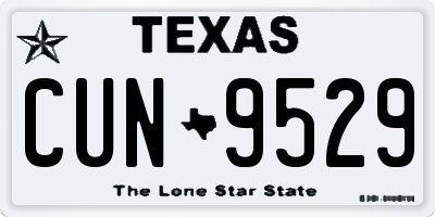 TX license plate CUN9529