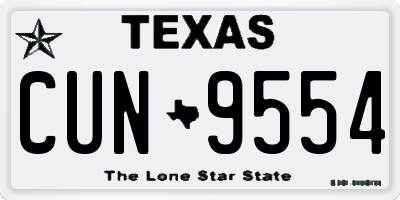 TX license plate CUN9554