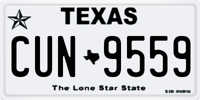 TX license plate CUN9559