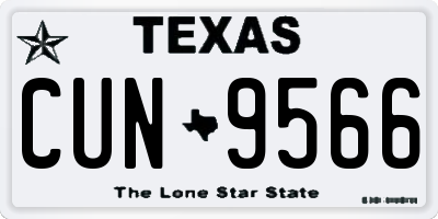 TX license plate CUN9566