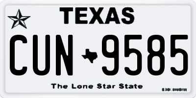 TX license plate CUN9585