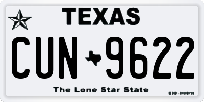 TX license plate CUN9622