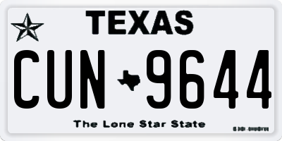 TX license plate CUN9644