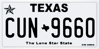 TX license plate CUN9660