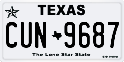 TX license plate CUN9687