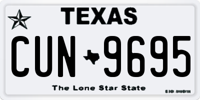 TX license plate CUN9695