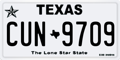 TX license plate CUN9709