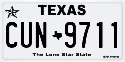 TX license plate CUN9711