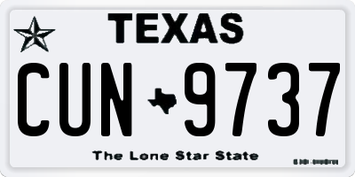 TX license plate CUN9737